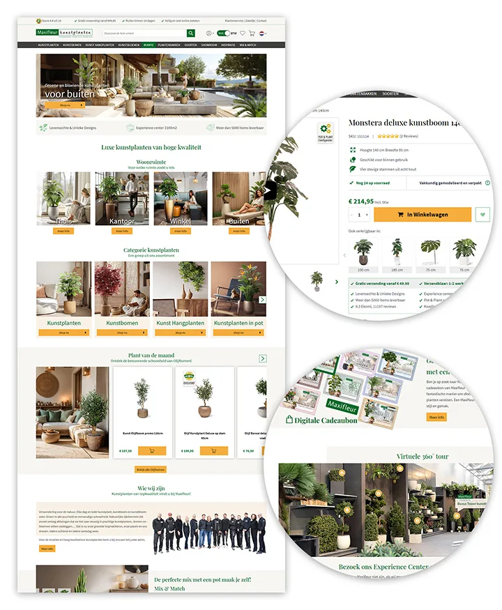 Maxifleur Webshop Highlights